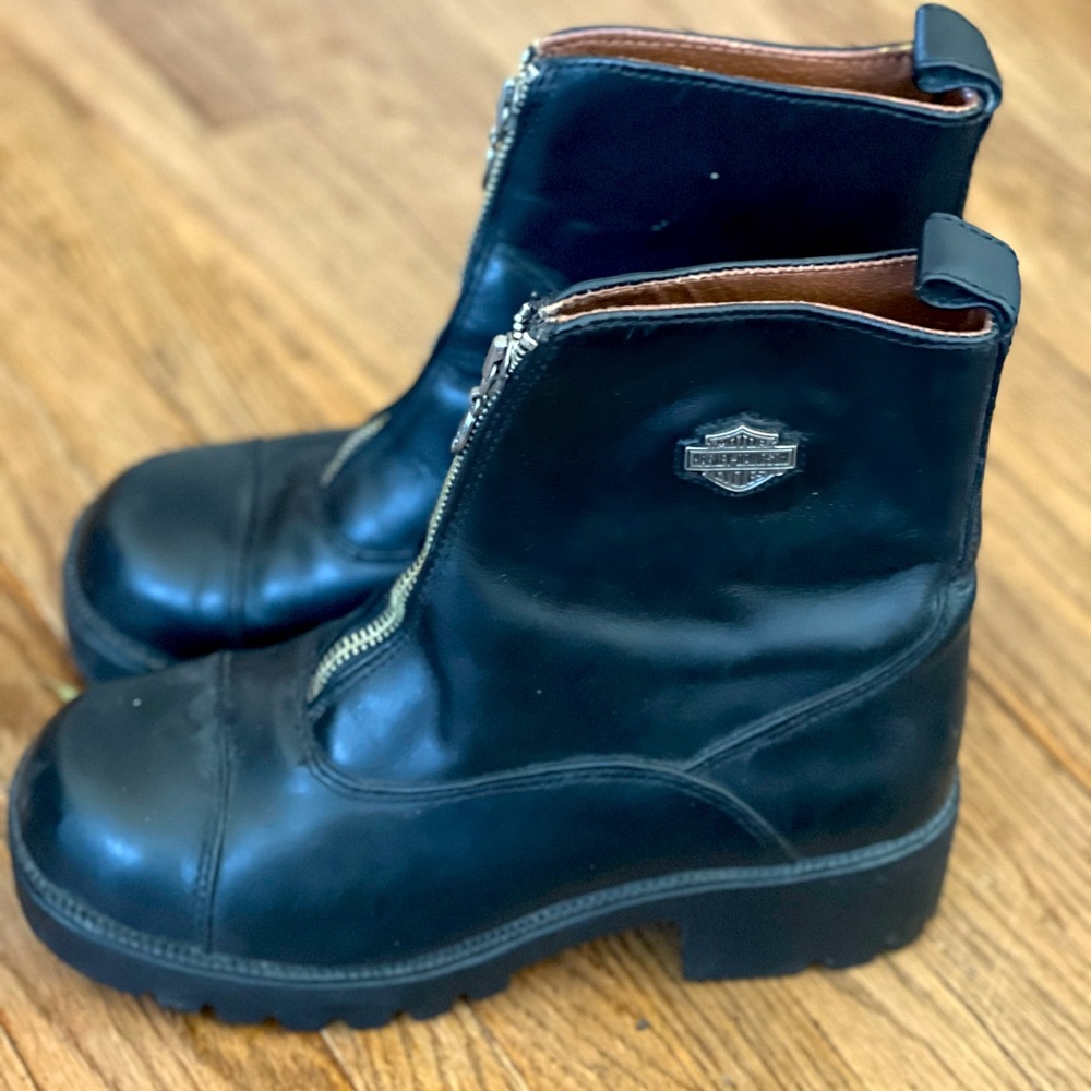 Harley Davidson round toe motorcycle booties size 7.5